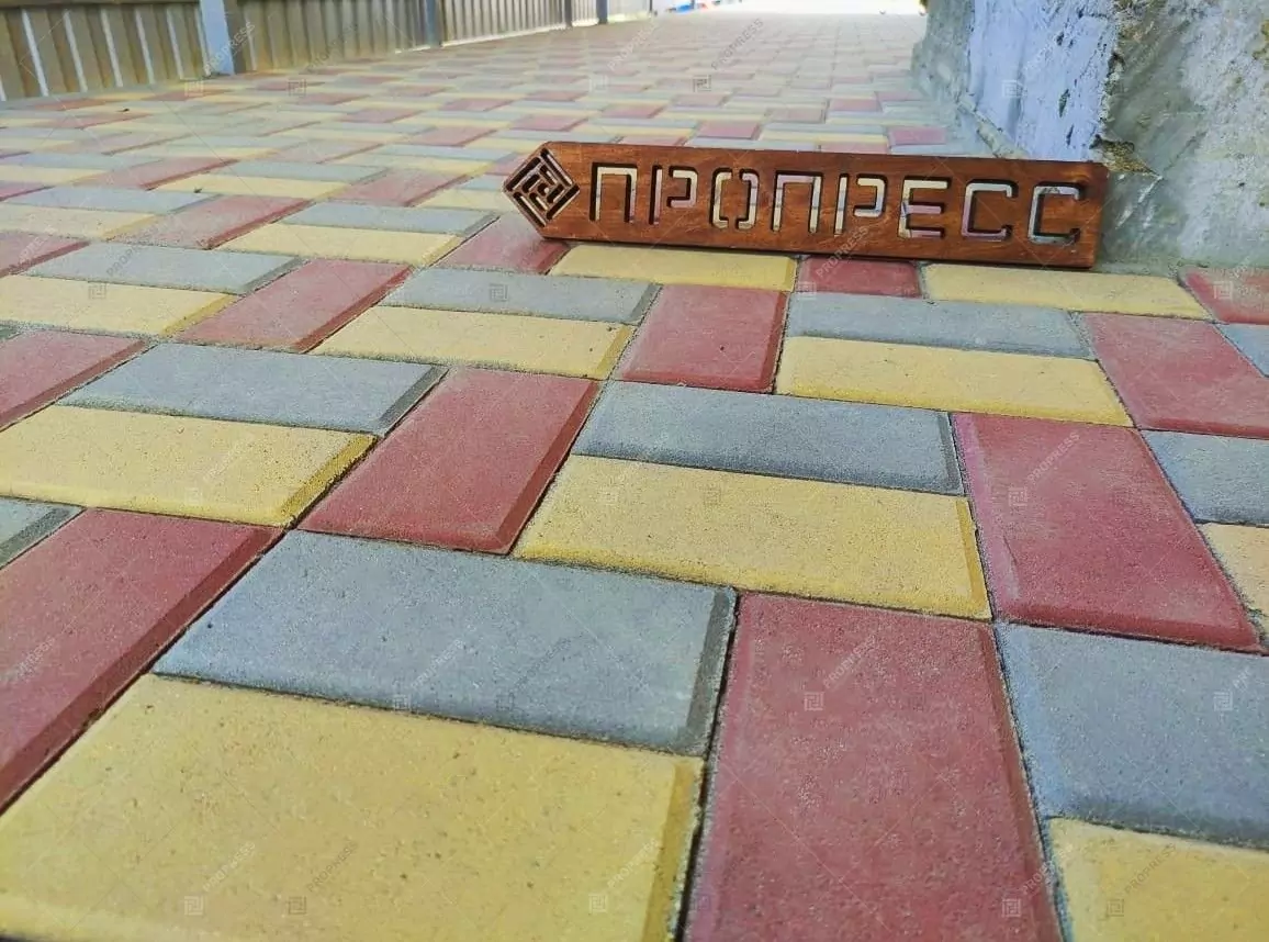 Тротуарная плитка Кирпичик Серый, фактура гладкий, гранитная, мрамор, высота 40 мм, 60 мм, 80 мм-6