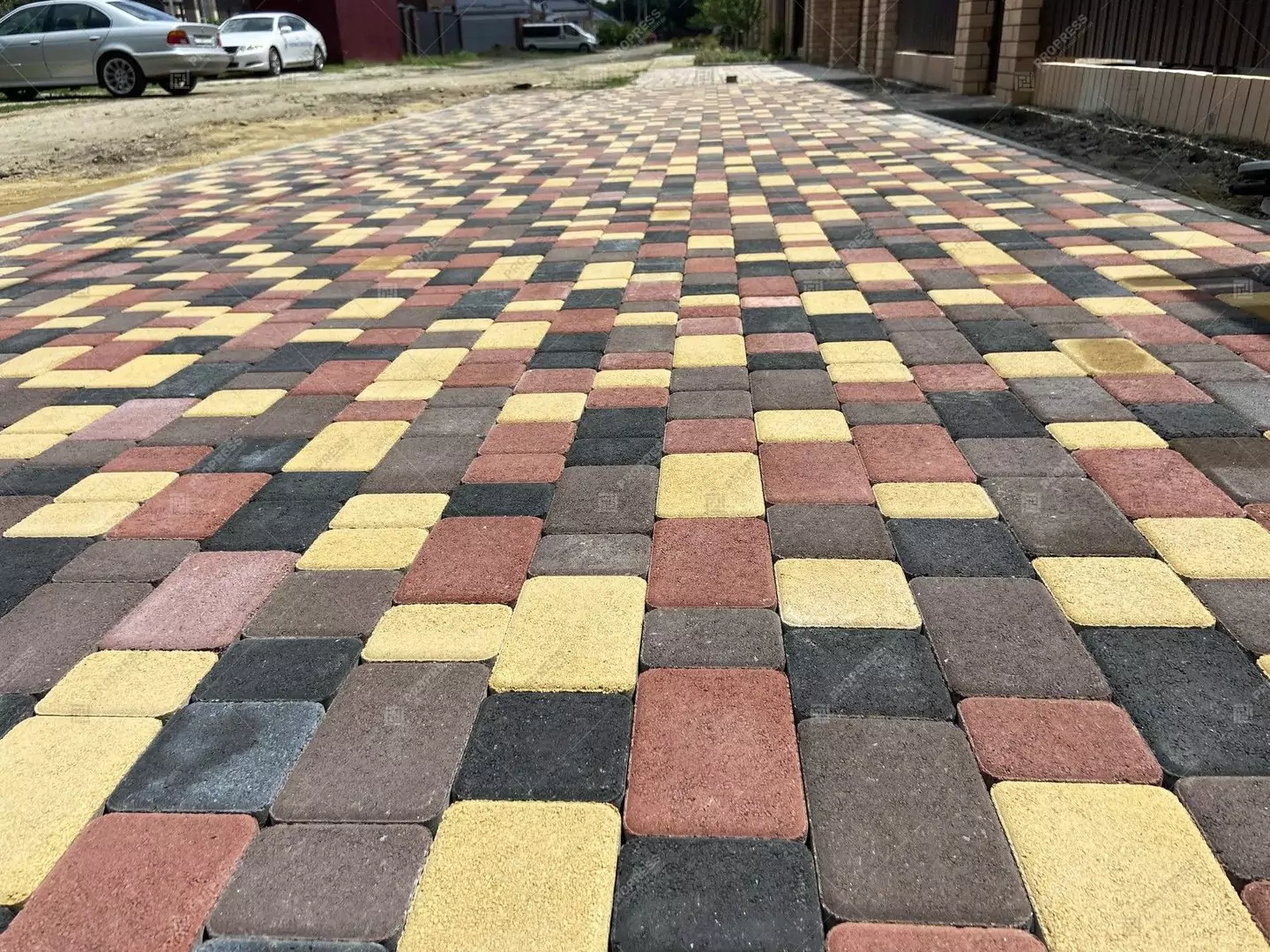 Тротуарная плитка Старый город Чёрный, фактура гладкий, гранитная, мрамор, высота 40 мм, 60 мм-6